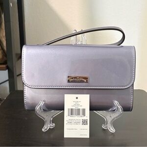 NWT Kate Spade Kenzie Patent medium flap candied wristlet light purple